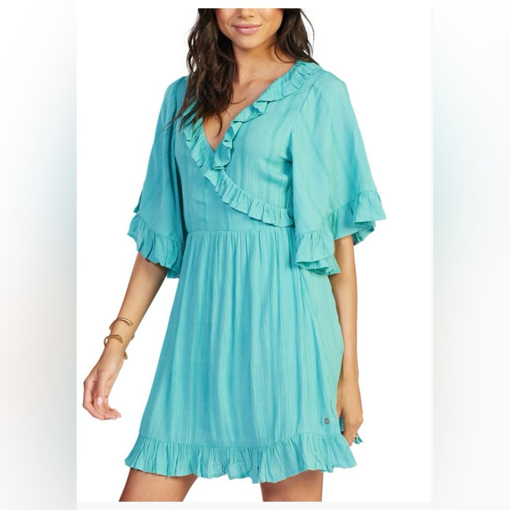🆕 Women’s Roxy Second Look Ruffled Faux-Wrap Dress. Size XL. NWT